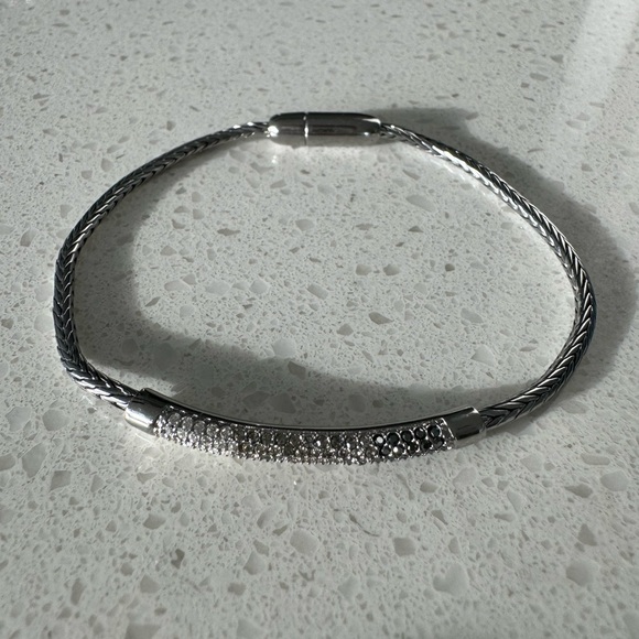 Fossil Thin Glitz Ombre Silver-Tone Bracelet - Picture 1 of 10